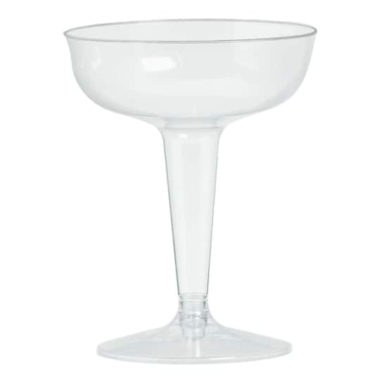 4oz. Clear Plastic Champagne Coupe Glasses, 64ct.